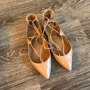 💯 Aquazzura christy flats 37.5 tan/nude color
